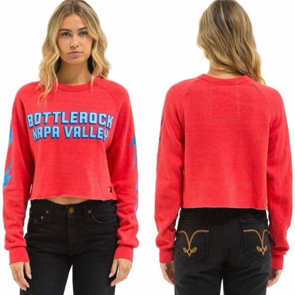 Aviator Nation Bottlerock 2025 Cropped Crewneck Sweatshirt - Picture 1 of 7